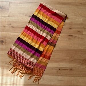 V. Fraas Cashmink Multi Color Stripe Scarf